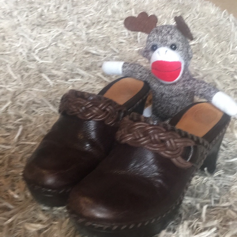 Brown Nurture Leather Clogs